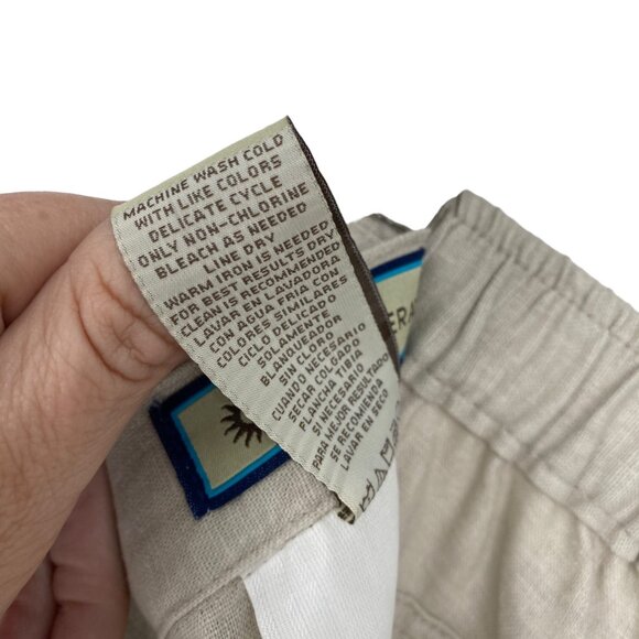 Havanera Mens L 36-38 Beige Linen Chino Pants Pockets Button Fly Closure Casual - Picture 11 of 13